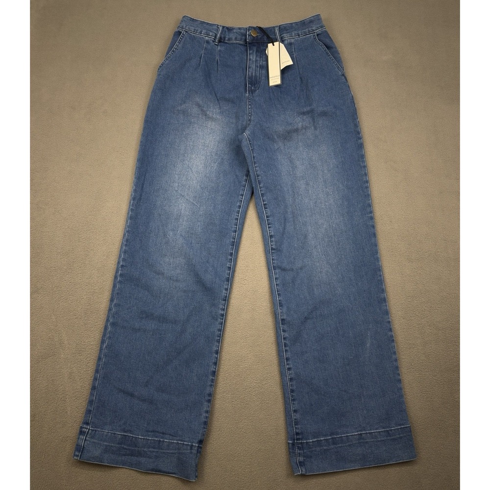 NWT Bagatelle Wide Leg Tailored High Rise Denim Blue Jeans Womens 28 Trouser